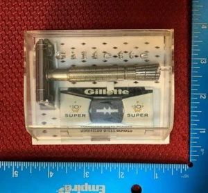 RASOIO DA BARBA VINTAGE GILLETTE CASE ANNI 50 102A - Foto 1 di 10