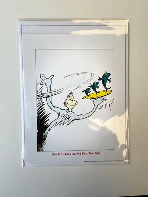 Dr. Seuss "Un pez, dos peces, peces rojos, peces azules" - Impresión artística Foto 1 de 2