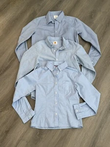Set of 3 Girl’s Blue School Uniform Button-Up Shirts -10Y - Picture 1 of 8