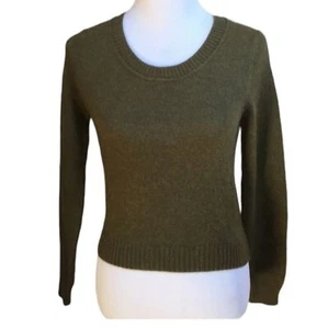 PERUVIAN CONNECTION Luxe 100% Royal Alpaca Sweater Olive Green Sz Small - Picture 1 of 10