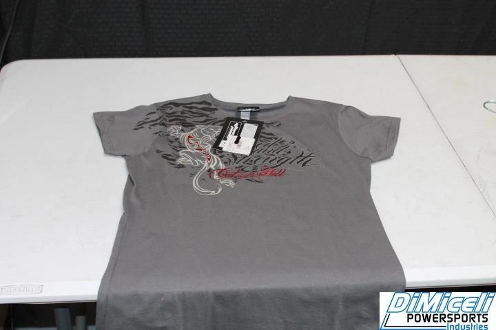 NEW WOMANS LARGE L SPORTBIKE MOTORCYLE T SHIRT NOS CAT OUT'A HELL  - Image 1 of 4