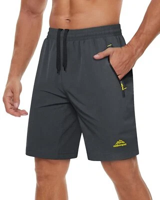 Pantalones cortos informales para correr para hombre gimnasio entrenamiento al aire libre senderismo secado rápido Foto 1 de 4