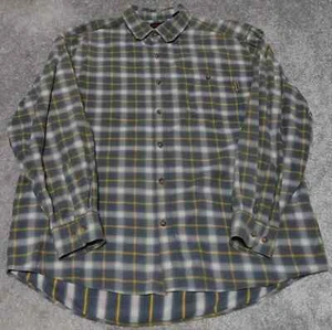 Wolverine Shirt Men's XL Gray Yellow Plaid Button Down Long Sleeve Casual - Picture 1 of 12