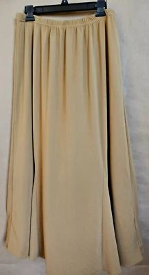 FALDA MUJER VICTOR COSTA OCASIÓN LARGA PUNTO CINTURA ELÁSTICA BEIGE TALLA 12 # 4419 Foto 1 de 4