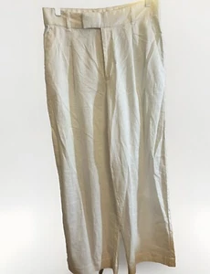 Banana Republic Pants Womens Size 10 Off White Linen Blend Wide Leg Chino. T - Picture 1 of 6