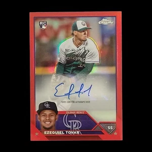 2023 Topps Chrome Red Refractor Ezequiel Tovar Rookie Auto /5 Autograph - Picture 1 of 2