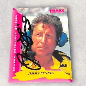 Jimmy Fennig CHAMPION CREW CHIEF VINTAGE NASCAR LEGEND signed card 1993 TRAKS