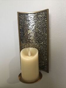 Luminara 12" Bronze Mosaic Wall Sconce with 4" Pillar & Remote