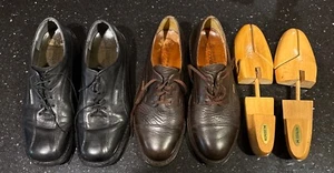 2 Pairs Mephisto Good Year Brown & Black Men’s Size 11.5 Shoes And 1 Shoe Trees - Picture 1 of 14