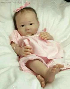 19in Handmade Reborn Doll An Ming Lifelike Asian Baby Newborn Rooted Mohair Gift - Picture 1 of 2