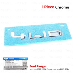 Logo Rear Emblem Chrome "4WD" For Ford Ranger Next Gen Everest SUV 2022 - 2024 - Imagen 1 de 9
