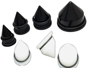 Ear Expander Stretching Plug Taper O-Ring Plugs Acrylic Black White 1Pair - Picture 1 of 6