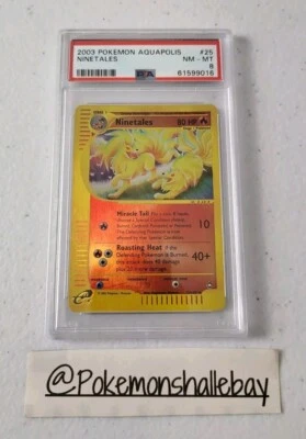 Ninetales 25/147 - Aquapolis *PSA 8 - NM-MT* Reverse Holo Pokemon Card - Image 1 of 4