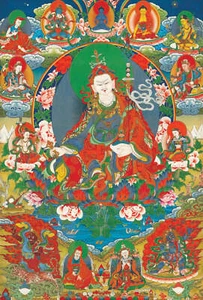 Gandhanra Giclee Impreso Thangka Tibetano - Ocho Manifestaciones de Guru Rinpoche - Imagen 1 de 12