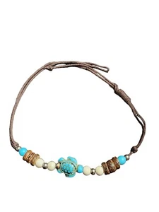 Sea Turtle Hotlite Turquoise Bracelet Wood Faux Bead Unisex Resort Fashion Life - Picture 1 of 7