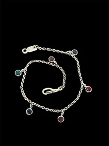 Swarovski Cisne Multicolor Estrás Tono Plata Cadena Pulsera - Imagen 1 de 11