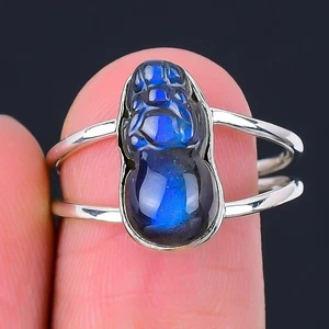 Nuevo anillo de joyería de plata maciza 925 chakra natural chakra de tercer ojo - Imagen 1 de 8