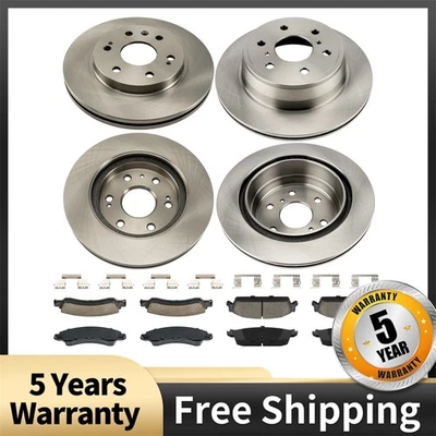 Kit de pastillas de rotores de freno delanteros traseros para Chevrolet Silverado 1500 V8 2008-2013 5,3 L Foto 1 de 4