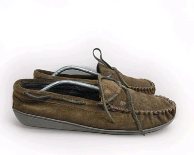 Zapatillas mocasín Minnetonka para hombre talla 11 marrón forradas con suela dura 41322 cálidas Foto 1 de 4