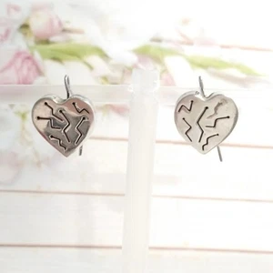 Pendientes colgantes vintage de plata de ley 925 con corazón giratorio diseño africano gancho - Imagen 1 de 7