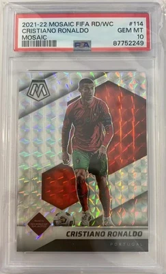 2021 Panini Mosaic FIFA Cristiano Ronaldo Base Prizms Red #114 PSA 10 - Bild 1 von 2