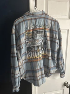 Licensed Ford Bronco Women's Graphic Flannel Shirt Shacket Size Large - Picture 1 of 4