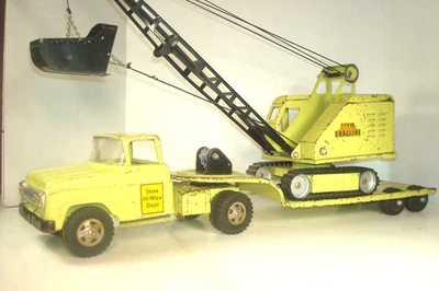 TONKA STATE-HYWAY CAMINHÃO TRATOR VERDE E FLATBED LOWBOY & DRAGLINE PEÇA PERSONALIZADA - Imagem 1 de 4