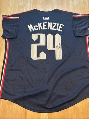 Triston McKenzie Cleveland Guardians Signed Autographed Jersey Beckett Coa - Image 1 of 3