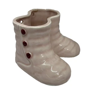 Pink Ceramic Baby Girl Bootie Shoe Succulent Planter Nursery Decor Japan Vintage - Picture 1 of 9