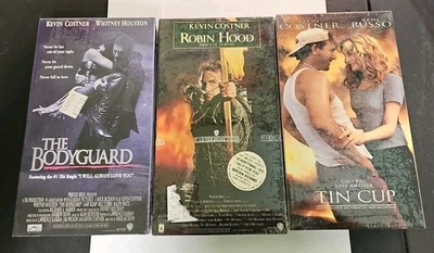 Lot Of 3 Kevin Costner VHS SEALED Watermarks WHV Stamp Hype Sticker VTG  - Image 1 of 4
