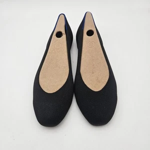 Rothys The Square Toe Black Slip On Flats Womens Size 10 NEW - Picture 1 of 6
