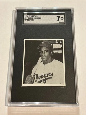 1976-77 HRT/RES JACKIE ROBINSON #17 1947 BOWMAN SGC  7 NM DODGERS - Image 1 of 2