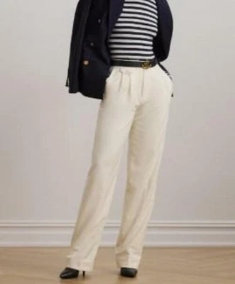 Pantalones rectos de sarga de lana con pliegues de Ralph Lauren 8 Foto 1 de 3