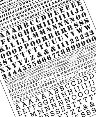 Hochwertige Buchstaben und Zahlen Trockentransferblätter Woodland Scenics beliebige Stärke