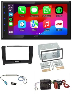 JVC Bluetooth USB MP3 2DIN DAB Autoradio für Audi TT 06-14 Aktivsystem Quadlock - Bild 1 von 4