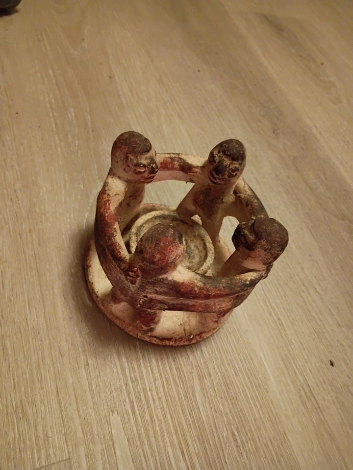 Candelabro vintage de cerámica de arte popular círculo de amigos. Aprox 5,5" x 4,5"" Foto 1 de 3