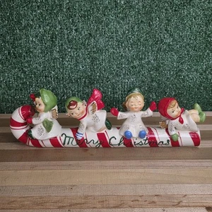 Bastón de caramelo Lefton vintage con trineo para niños/ángeles 626 Christmas Goe.z - Imagen 1 de 16