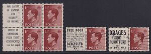 GB. KEVIII. Advertising booklet stamps. Used.