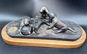 Pheasants Forever Wildlife Statue Dog Puppies Bronze 148/800 Wildlife Cons 2002 - Picture 1 of 5