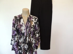 New Alex Evenings size medium floral jacket & black pants - Picture 1 of 12