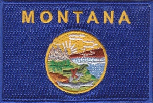 Montana USA State Flag Embroidered Patches 3"x2" iron-on - Picture 1 of 1