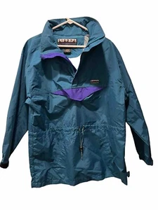 Vintage Sierra Expressions Men’s Med Windbreaker /rain Coat Teal W/Purple Accent - Picture 1 of 12