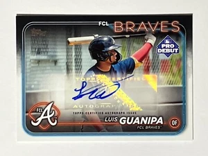 2024 Topps Pro Debut Auto Luis Guanipa FCL Braves Autograph - Picture 1 of 2