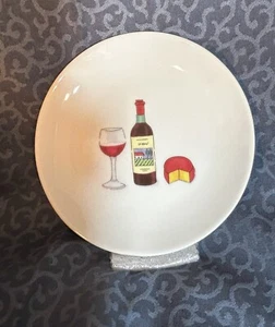 Nancy Green Boston Trading 2001 6.5" Gourmet, 4 Wine and Cheese Appetizer Plates - Picture 1 of 5