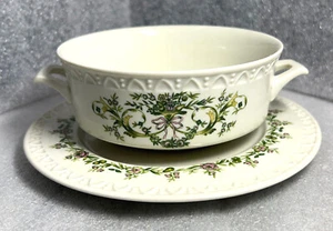 Juego de platillos de tazón de sopa con mango crema caldo de cebolla Villeroy Boch TRIANON AZUL 4 3/4 - Imagen 1 de 9
