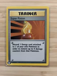 Juego de cartas coleccionables Pokémon 1999 - Conjunto base Shadowless: Trainer: Super Potion #90/102 - MP - Imagen 1 de 2