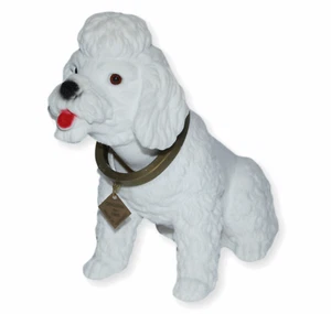 Wackel Figur Hund Pudel weiß Wackelfigur H 20,5 cm groß Dekofigur mit Wackelkopf - Bild 1 von 4