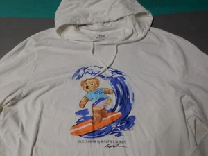 Polo Ralph Lauren Surfing Bear Pullover Blanco Sudadera con Capucha Para Hombre XXL 2XL - Imagen 1 de 4
