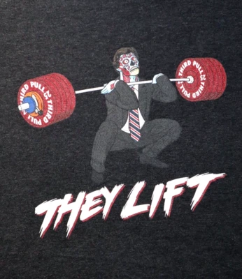 Camisa Divertida THEY LIVE Talla L Película de Terror Levantamiento de Miedo VHS Trapos Años 80 Gimnasio RARA Foto 1 de 4