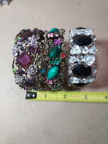 VALENTINO Lotto di 3 Braccialetto Fiori e Pietre Preziose Metallo